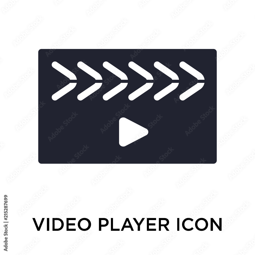 Wall mural video player icon on white background. Modern icons vector illustration. Trendy video player icons