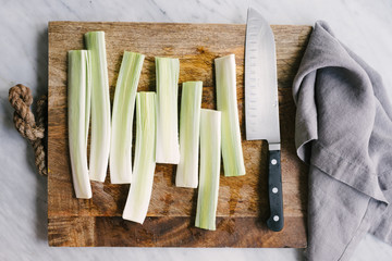 Chopping Leeks for a recipe