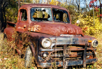 Vintage Rusty Abandoned Doge Pickup Truck