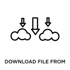 download file from cloud icon on white background. Modern icons vector illustration. Trendy download file from cloud icons