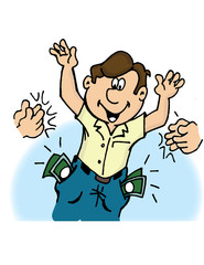 Hombre con dinero billetes