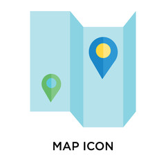map icon on white background. Modern icons vector illustration. Trendy map icons