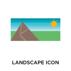 Fototapeta na wymiar landscape icon isolated on white background. Simple and editable landscape icons. Modern icon vector illustration.