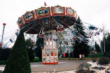 Merry-go-round in an amusement park