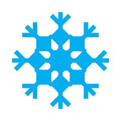 Blue Snowflake Vector Icon Isolated