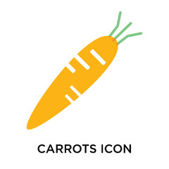 carrots icon isolated on white background. Simple and editable carrots icons. Modern icon vector illustration.