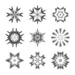 Fototapeta na wymiar Snowflake Vector Icons Isolated