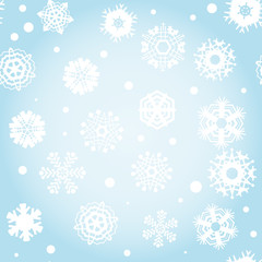 Bright Blue Snowflakes Background