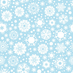 Bright Blue Snowflakes Background