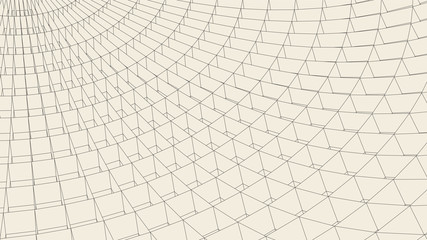 Abstract vector landscape background. Cyberspace  grid. 3d technology  illustration.