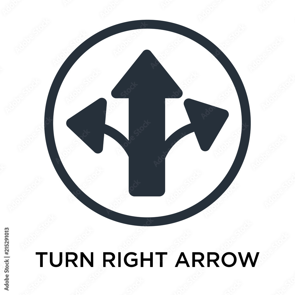 Poster turn right arrow icon isolated on white background. modern and editable turn right arrow icon. simpl
