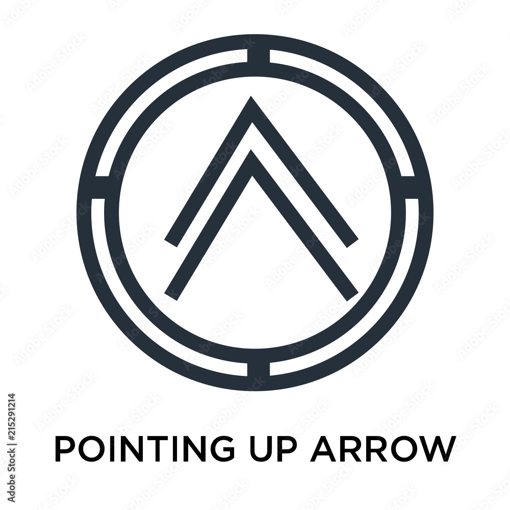 Poster pointing up arrow icon isolated on white background. modern and editable pointing up arrow icon. sim