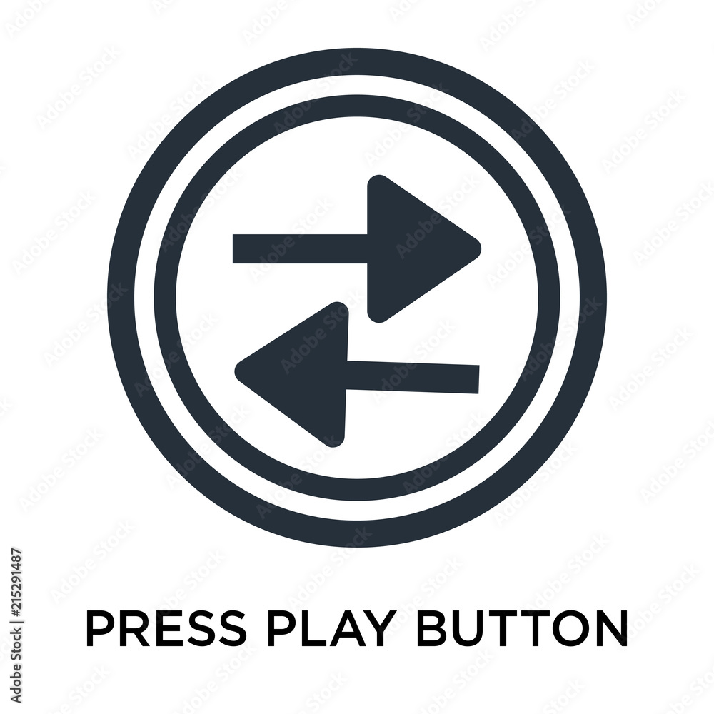 Poster press play button icon isolated on white background. modern and editable press play button icon. sim