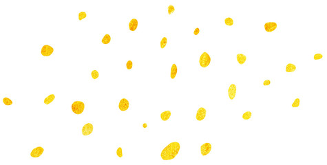 Splash of yellow drops. Illustration hand drawn with acrylic paint and color pencils
