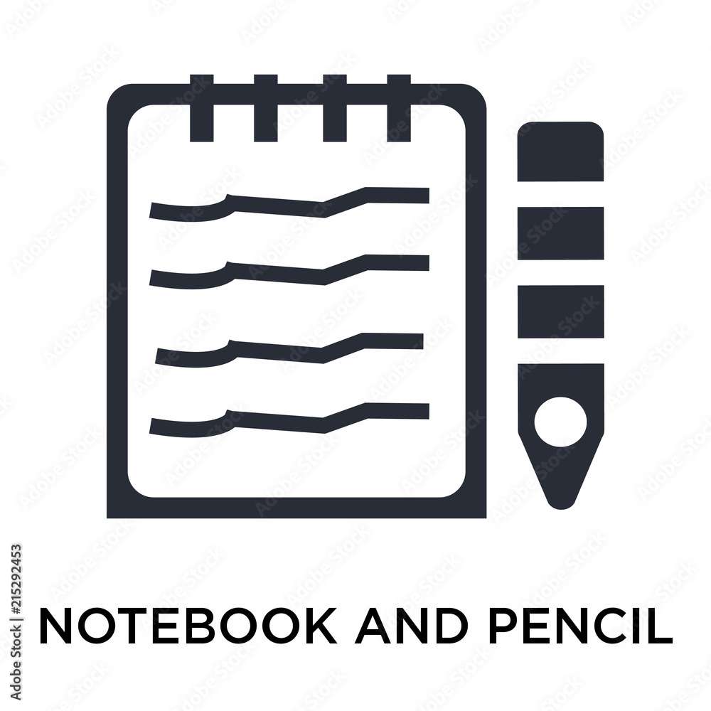 Aufkleber notebook and pencil icon isolated on white background. modern and editable notebook and pencil icon.