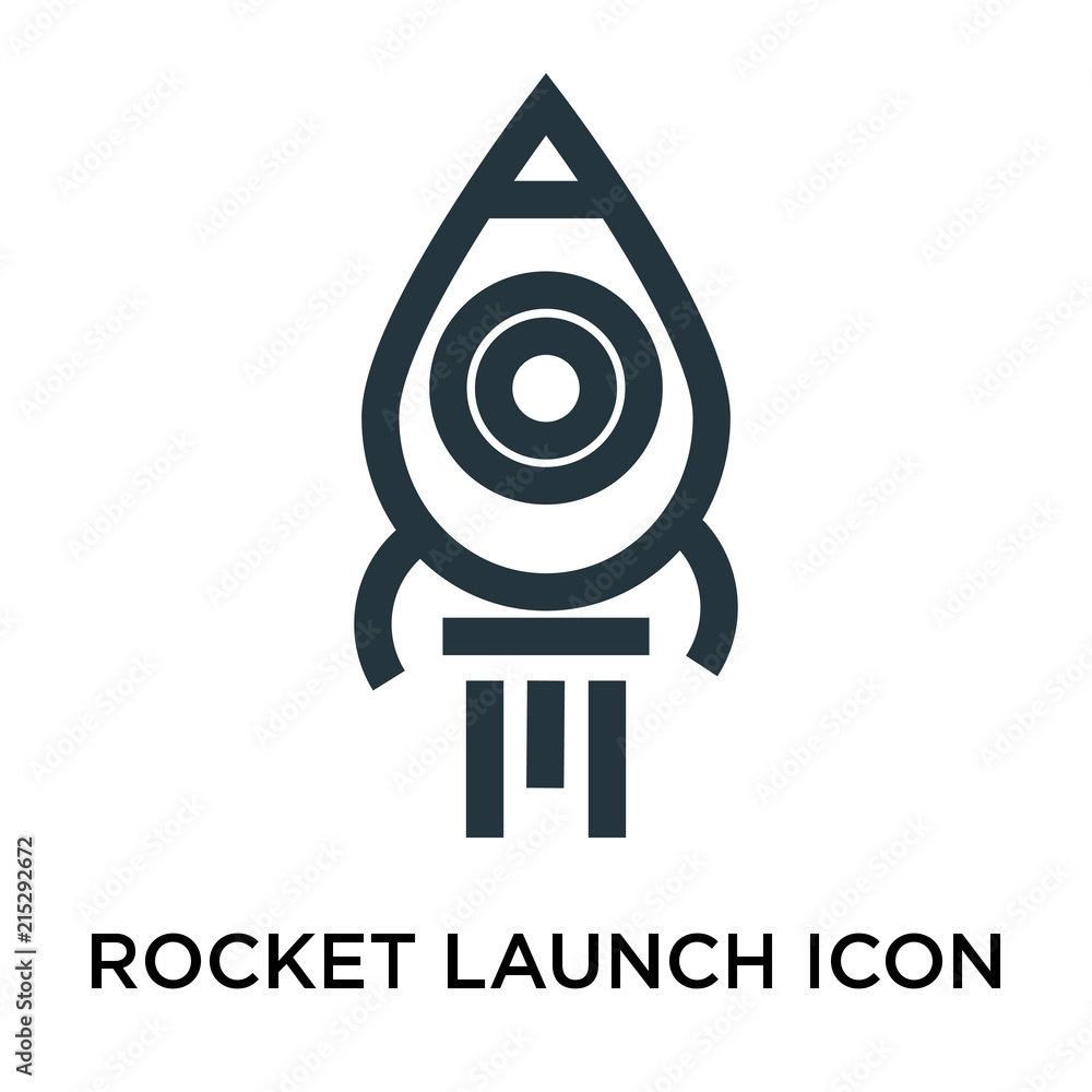 Poster rocket launch icon isolated on white background. modern and editable rocket launch icon. simple icon