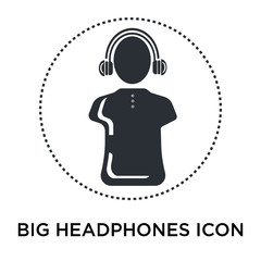 big headphones icon isolated on white background. Simple and editable big headphones icons. Modern icon vector illustration.