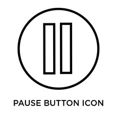 pause button icon isolated on white background. Simple and editable pause button icons. Modern icon vector illustration.