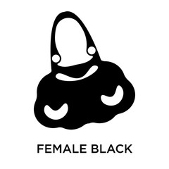 female black handbag icon isolated on white background. Simple and editable female black handbag icons. Modern icon vector illustration.