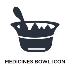 medicines bowl icon isolated on white background. Simple and editable medicines bowl icons. Modern icon vector illustration.