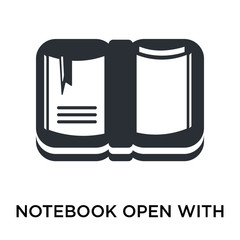 notebook open with bookmark icon isolated on white background. Simple and editable notebook open with bookmark icons. Modern icon vector illustration.