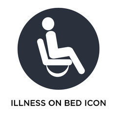 illness on bed icon isolated on white background. Simple and editable illness on bed icons. Modern icon vector illustration.