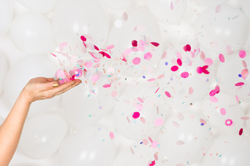 White balloons background