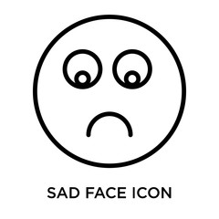sad face icon isolated on white background. Simple and editable sad face icons. Modern icon vector illustration.