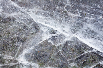 Cracked ice surface