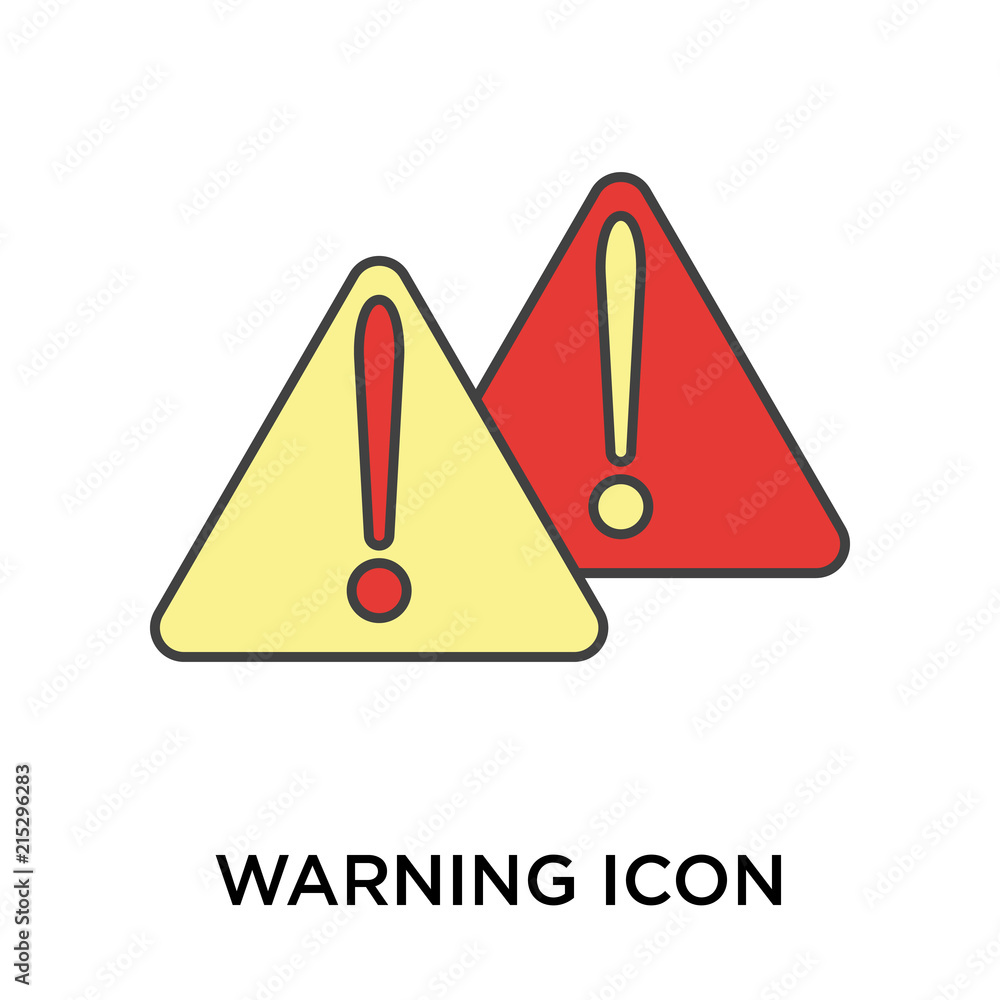 Poster warning icon isolated on white background. modern and editable warning icon. simple icons vector ill