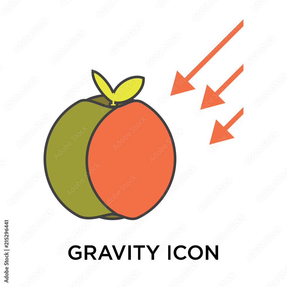 Poster gravity icon isolated on white background. modern and editable gravity icon. simple icons vector ill