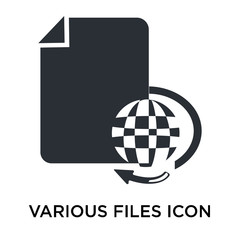 various files icon isolated on white background. Simple and editable various files icons. Modern icon vector illustration.