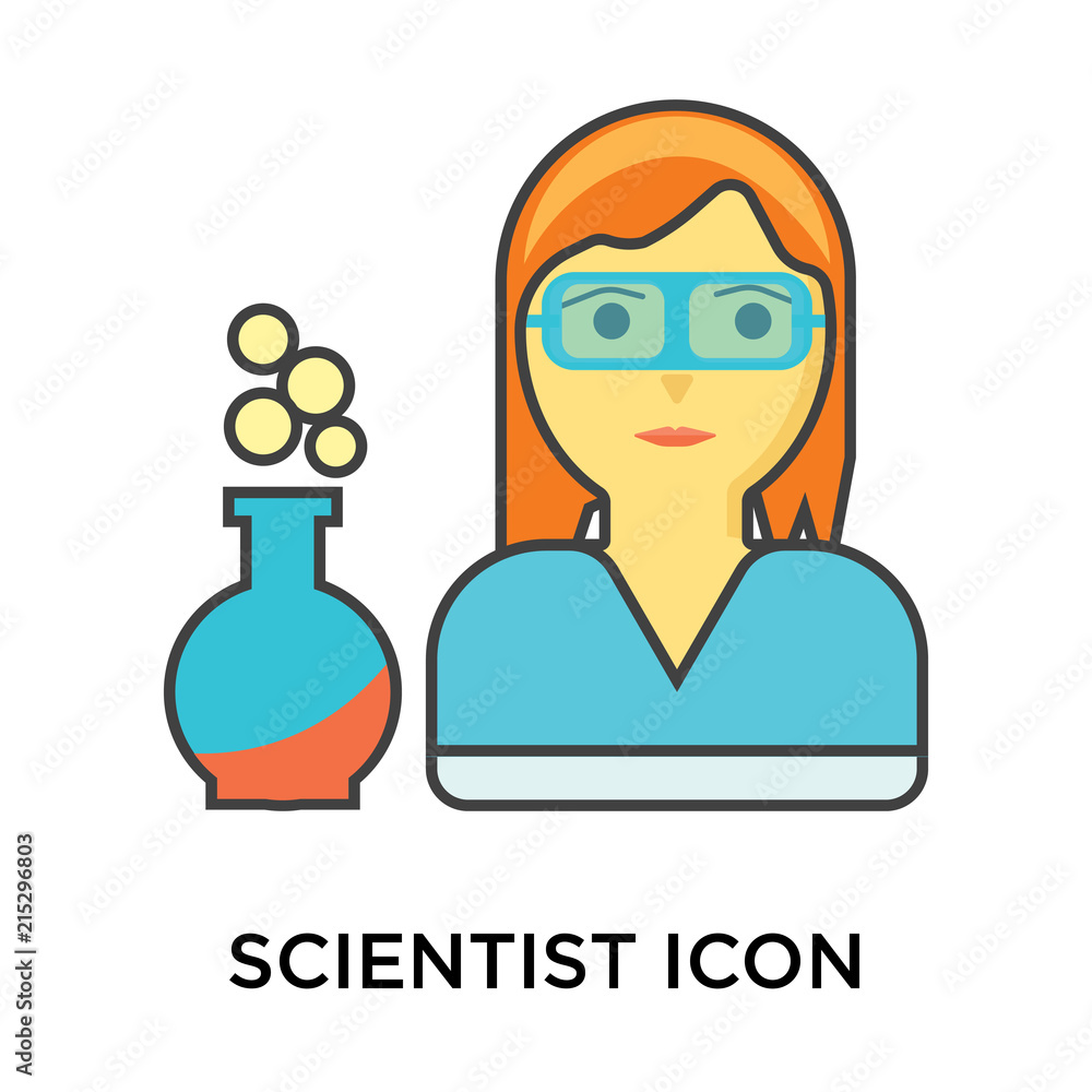 Poster scientist icon isolated on white background. modern and editable scientist icon. simple icons vector