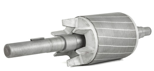 Rotor of electric motor, isolated on white background