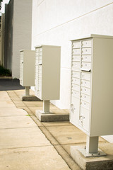 White mail boxes