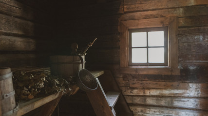 Old traditional finish sauna.