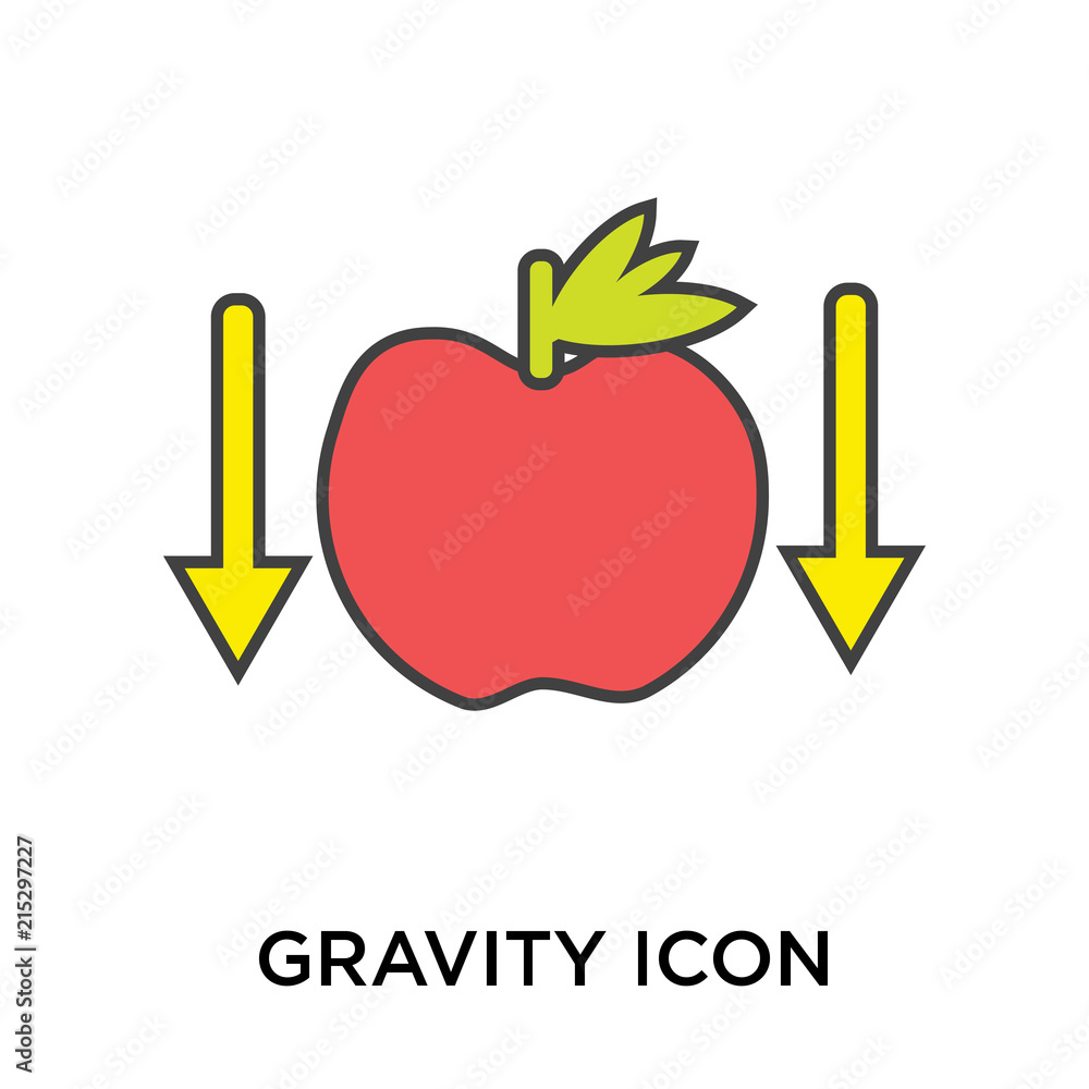 Poster gravity icon isolated on white background. modern and editable gravity icon. simple icons vector ill