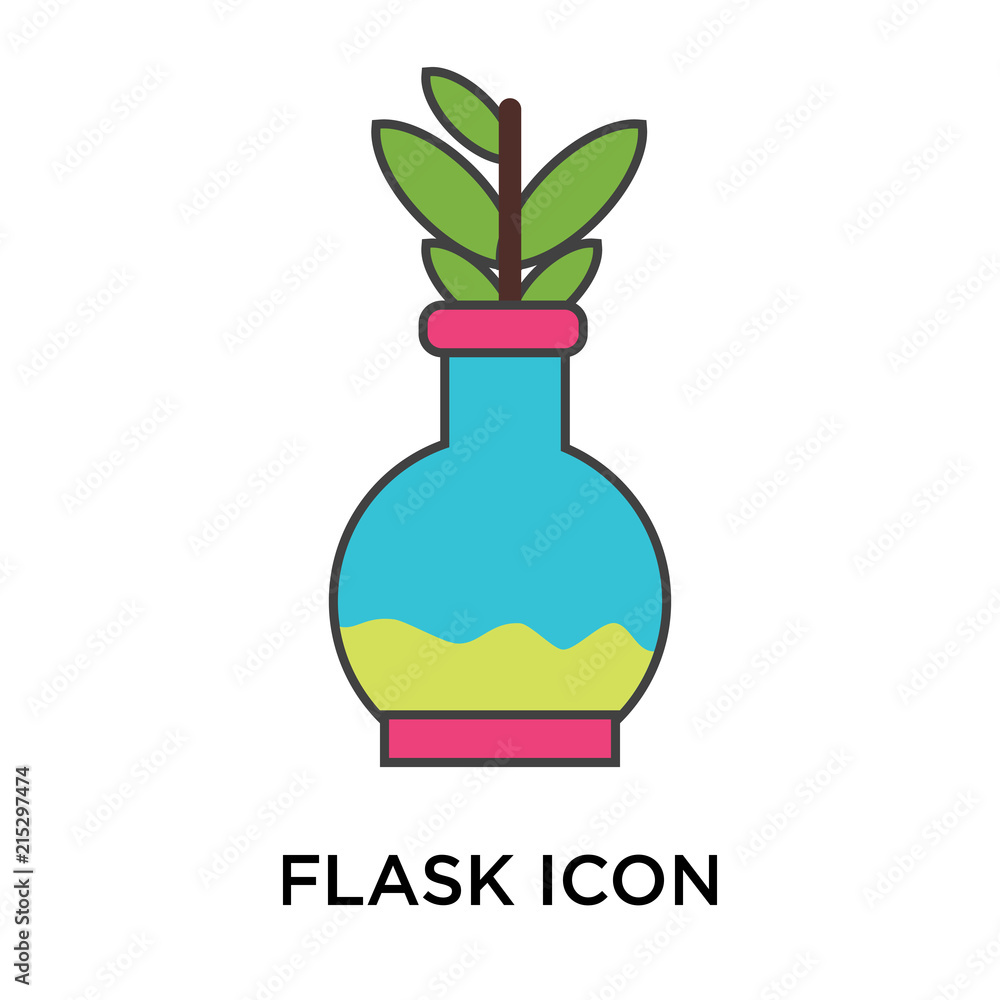Aufkleber flask icon isolated on white background. modern and editable flask icon. simple icons vector illustr