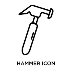 hammer icon isolated on white background. Simple and editable hammer icons. Modern icon vector illustration.