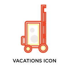 Vacations icon vector sign and symbol isolated on white background, Vacations logo concept