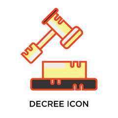 Decree icon vector sign and symbol isolated on white background, Decree logo concept