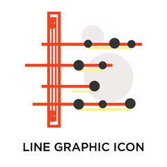 Line graphic icon vector sign and symbol isolated on white background, Line graphic logo concept
