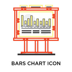 Bars chart icon vector sign and symbol isolated on white background, Bars chart logo concept