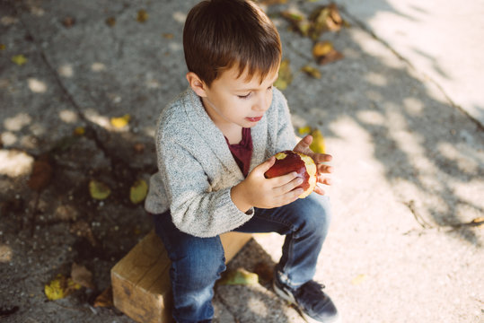 Boy with an apple