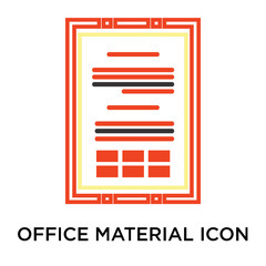 Office material icon vector sign and symbol isolated on white background, Office material logo concept