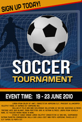 Soccer tournament flyer or poster background