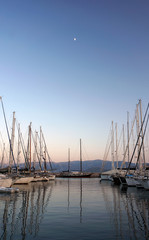 Fototapeta na wymiar Yacht Parking in the Bay at the end of 