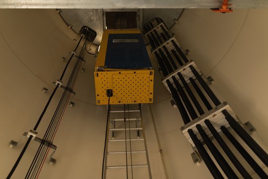 Service lift inside the wind turbine