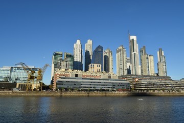 Fototapeta na wymiar harbour and skyline of Puerto Madero, Buenos Aires, Argentina