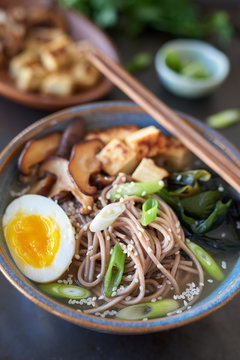 traditional japanese cuisine hot soba noodles
